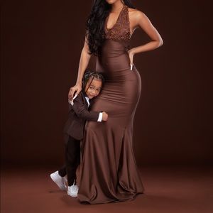 Brown Halter Gown